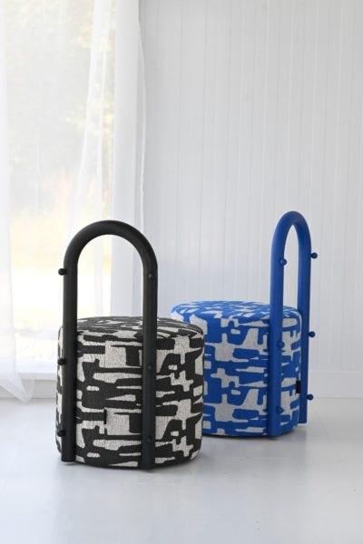 PUF OBROTOWY ROLOO Z OPARCIEM METALOWYM